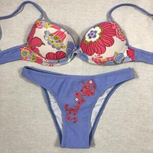 Recco Brazilian Size Medium Light Lilac Floral Design. New With Tags